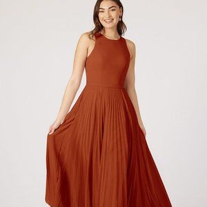 Azazie Lindie Bridesmaid Dress - Size 8 Paprika